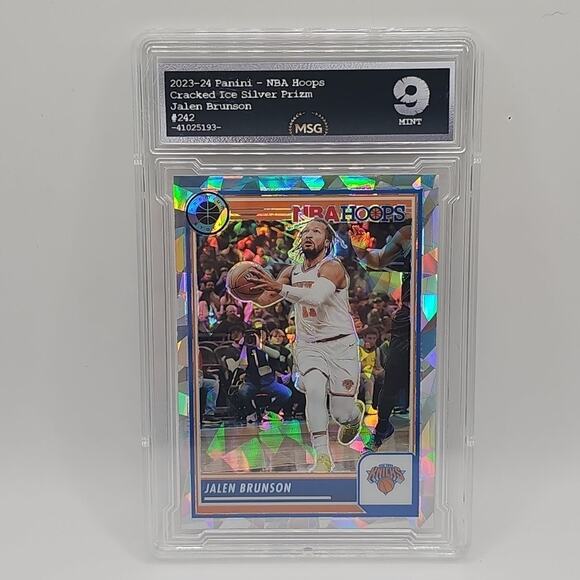 2023-24 Panini Premium Stock Cracked Ice Prizm Jalen Brunson New York Graded 9 - Picture 1 of 2